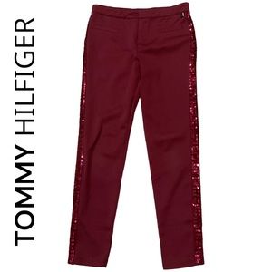 Tommy Hilfiger Sparkle sequins pants Maroon size 12 Girl